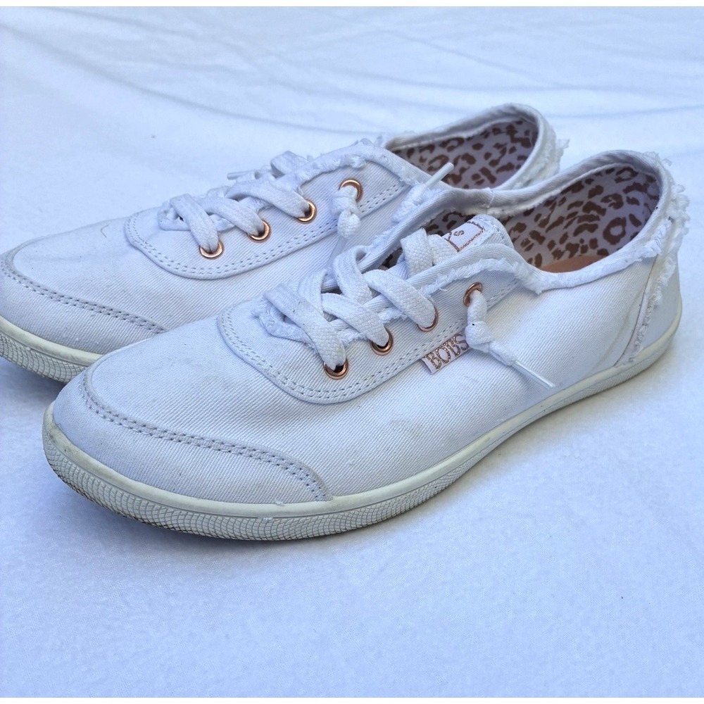 Skechers Bobs B Cute Classic White Womens Slip On Memory Foam Comfort Shoes 7.5 - Picture 2 of 7